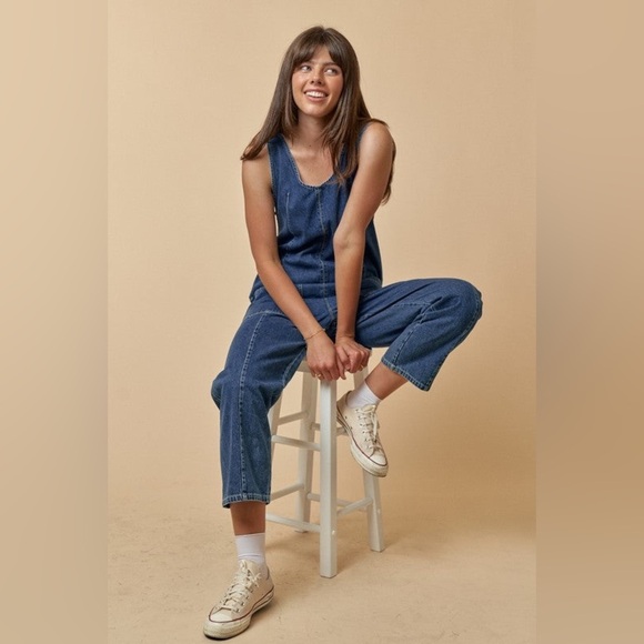 NEW FREE PEOPLE WE THE FREE HIGH ROLLER JUMPSUIT M B2898 - Picture 4 of 10